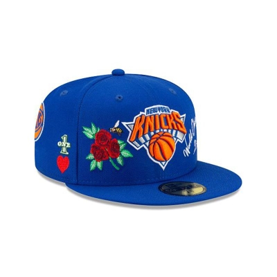 Blue New York Knicks Hat - New Era NBA Icon 59FIFTY Fitted Caps USA8159603